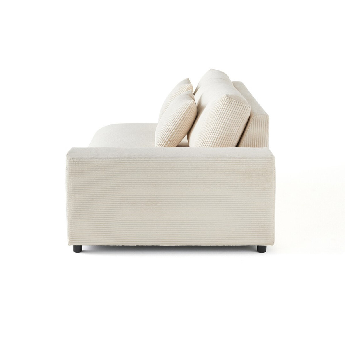 Garance - module d'assise 3 places avec accoudoir droit - en velours côtelé - Beige