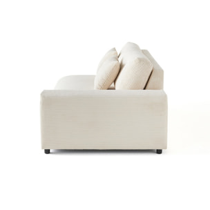 Garance - module d'assise 3 places avec accoudoir droit - en velours côtelé - Beige