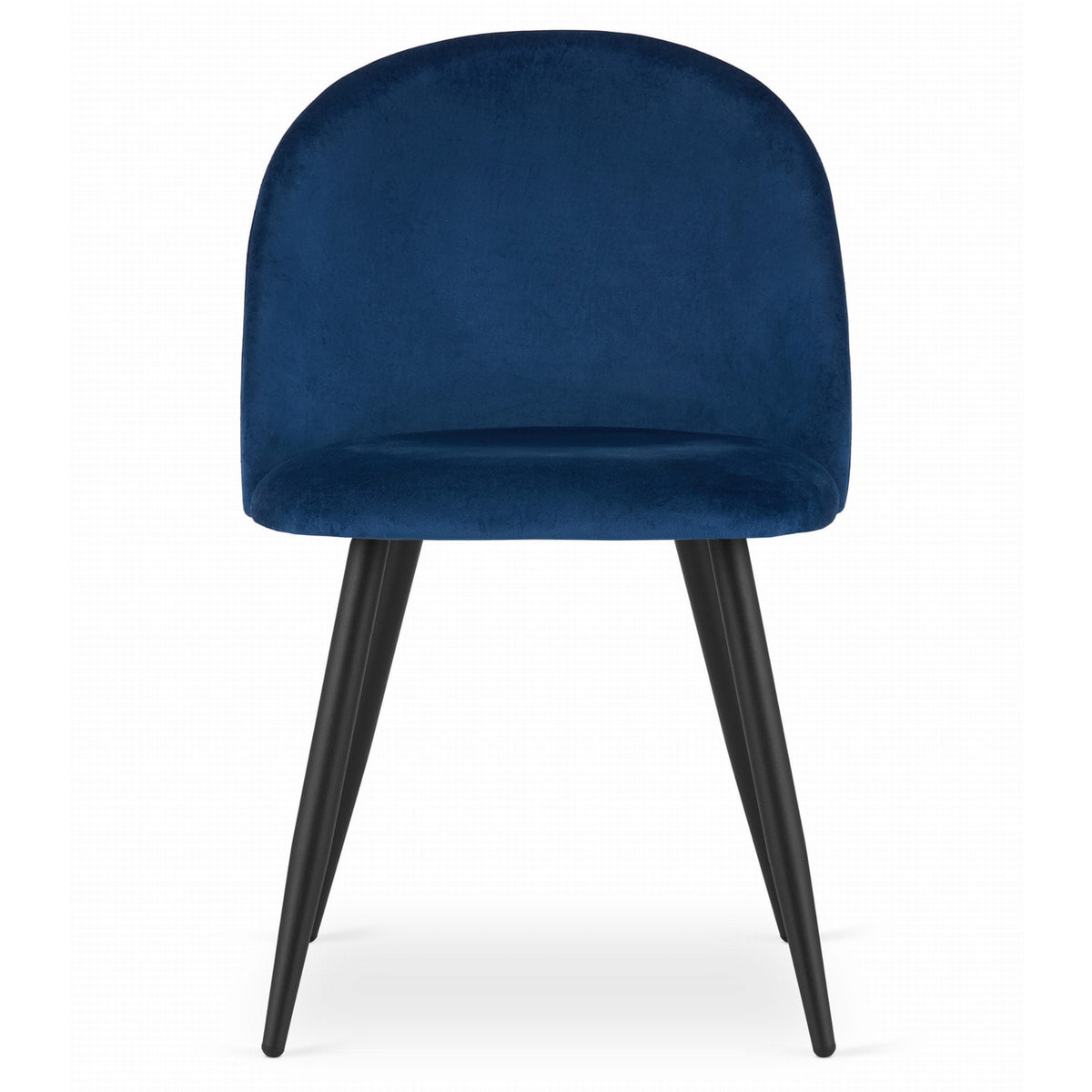Set di 3 sedie imbottite Bello in velluto blu e metallo