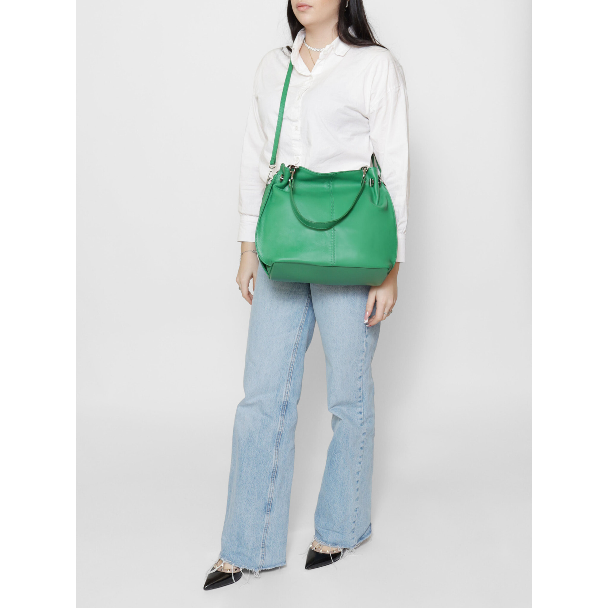 Borsa a mano da donna Made in Italy - Modello Ereba - 100% pelle - 38.0 x 30.0 x 12.0 cm