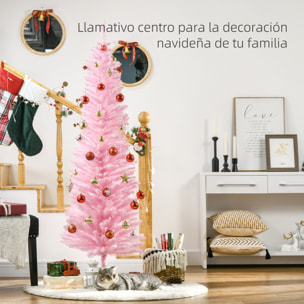 Árbol de Navidad 180 cm Árbol de Navidad Artificial Grande con 390 Puntas de Rama Decoración Navideña para Interiores Fácil de Montar Rosa