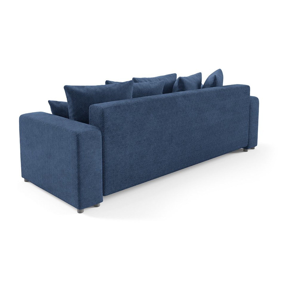 GLORIA - Canapé droit convertible 3 places en tissu bleu