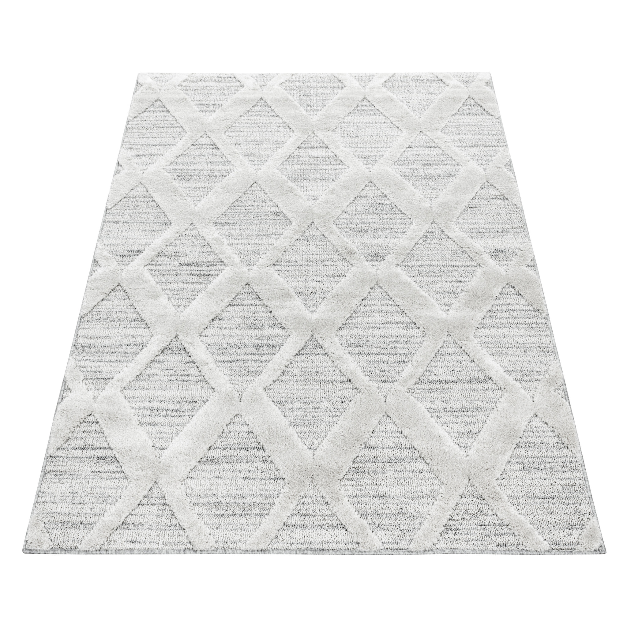 PISA - Tapis de salon à motif berbère gris - PIS4703GRI