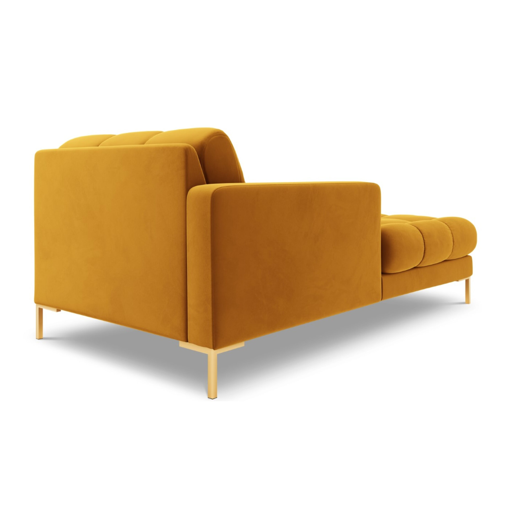 Méridienne gauche "Bali" en velours jaune