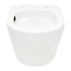 S-Line Pro WC suspendu sans bride Tornado Flush en céramique avec abattant SoftClose et fixations invisibles, blanc (WC01T)