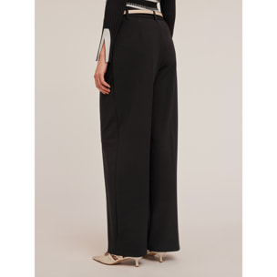 Motivi - Pantaloni palazzo con pieghe - Nero