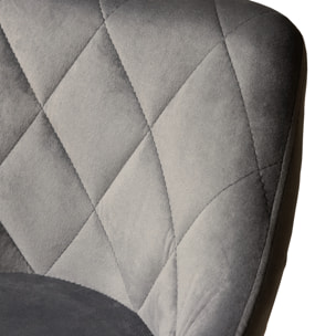 Tabouret de bar en velours gris ROBIN
