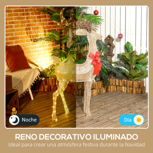 Reno Luminoso de Navidad, Decoración de Navidad con 137 LED Blanco Cálido, Illuminación Navideña para Interior, Exterior y Jardín, Dorado