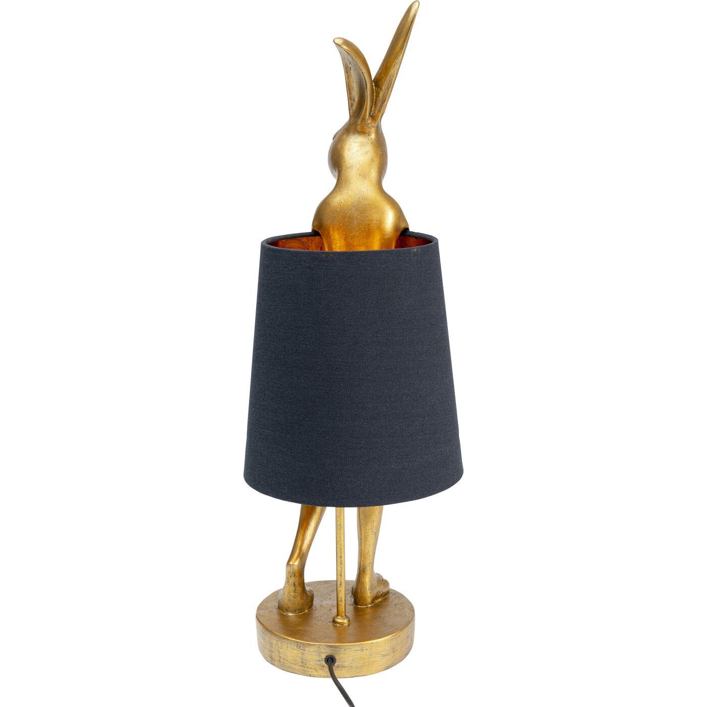 Lampe Animal lapin dorée et noire 68cm Kare Design