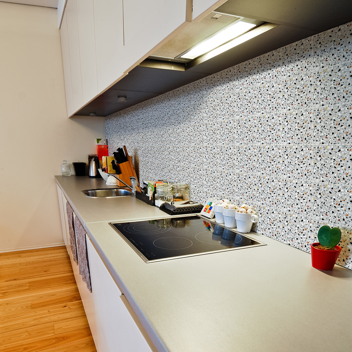 Stickers muraux - Sticker Mural Carrelage adhésif Cuisine Salle de Bain - 30 STICKERS CARRELAGES TERRAZZO PANTALEO