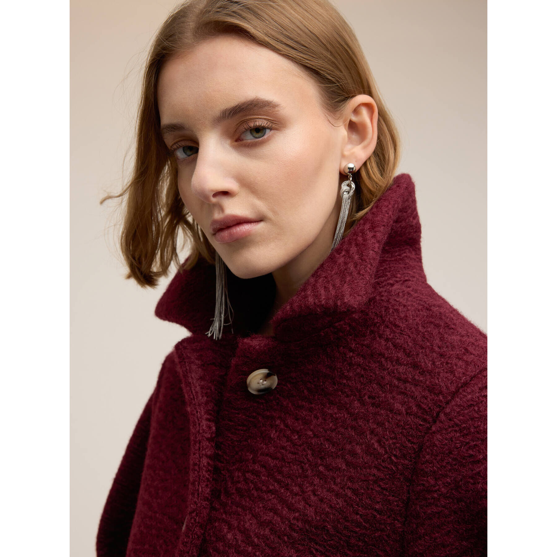 Motivi - Cappotto in panno bouclé - Bordeaux