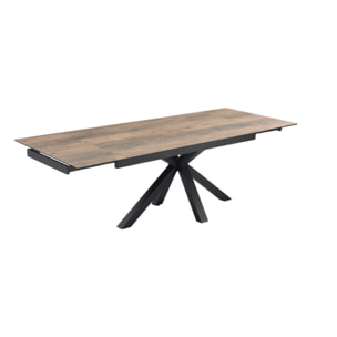 Table extensible céramique effet bois 180/260 cm - 8 piètements - UNIK