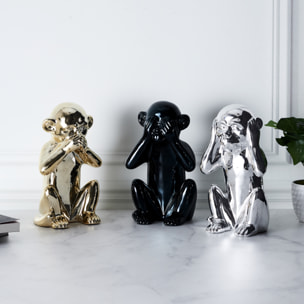 Statue - HOME DECO FACTORY - Singe - Argenté