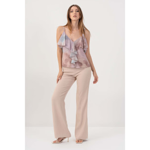 Kocca - Pantaloni eleganti stile minimal Donna, Fantasia, Scollo ampio