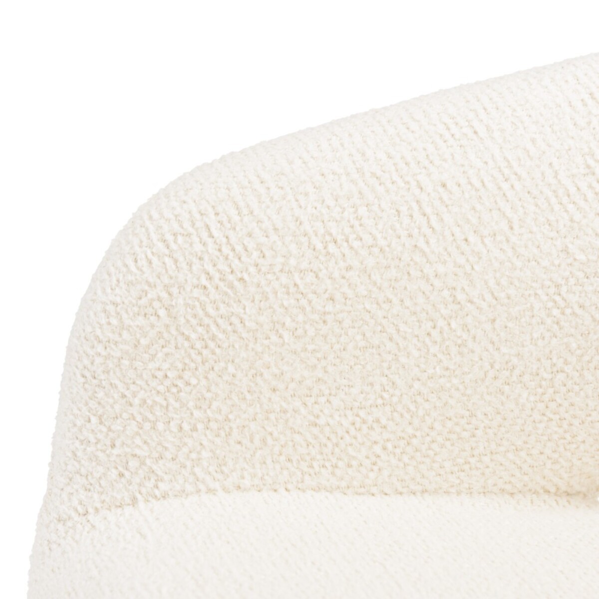 MINA - Chaise de bureau à roulettes en tissu écru dossier ouvert