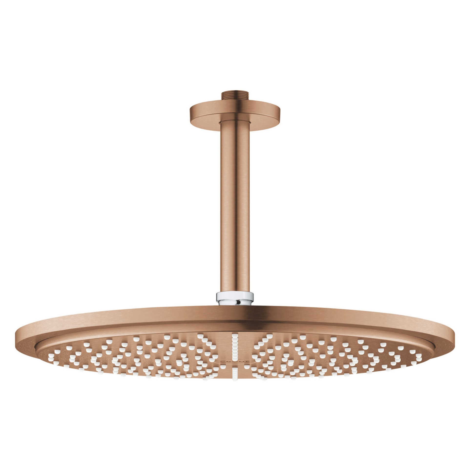 Ensemble douche de tête et bras plafond 142 mm, 1 jet - Warm Sunset brossé