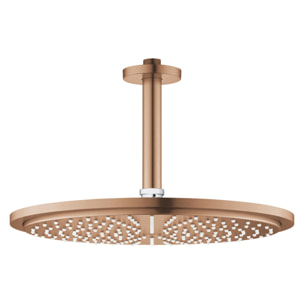 Ensemble douche de tête et bras plafond 142 mm, 1 jet - Warm Sunset brossé