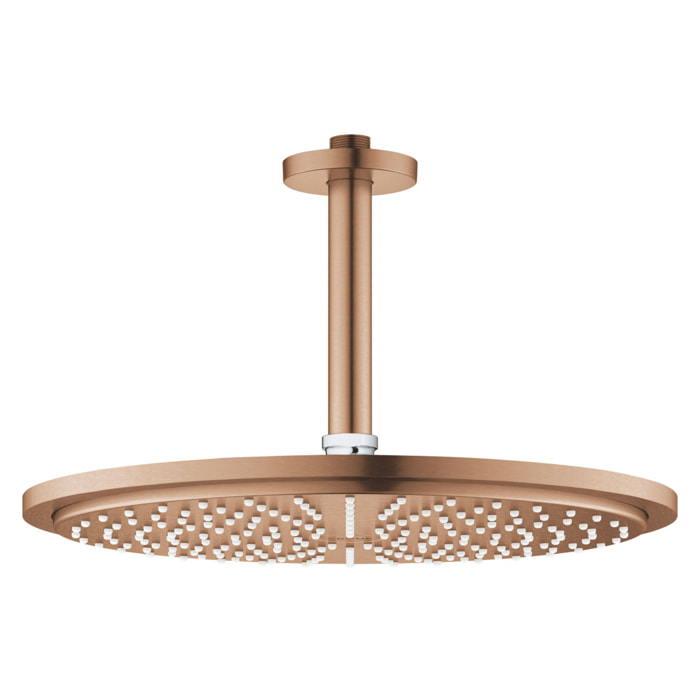 Ensemble douche de tête et bras plafond 142 mm, 1 jet - Warm Sunset brossé