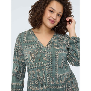 Fiorella Rubino - Vestito SMILE con stampa paisley - Verde militare