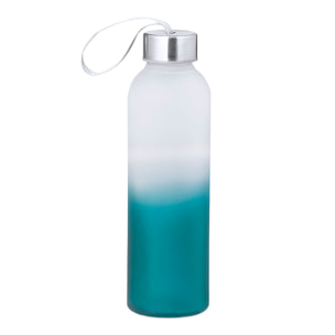 Bidón de cristal y acero inox con 500 ml de capacidad. Tapón de rosca con sellado perfecto y correa para fácil transporte.