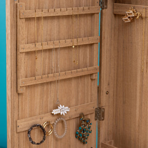 Armario joyero con espejo 'Soleya' madera natural H.145 cm