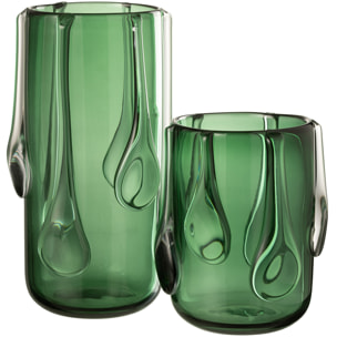 J-Line Vase Drippy Verre Vert Large