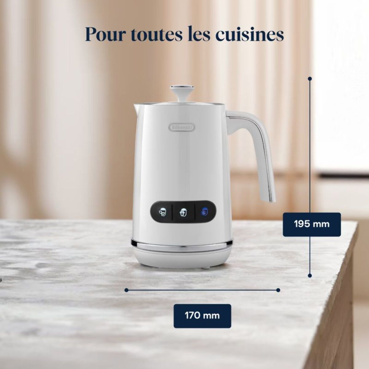Mousseur à lait DELONGHI LatteMix Métal EMF3.W