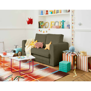 Marilia - canapé 2 places - convertible déplimousse - en velours côtelé - Vert