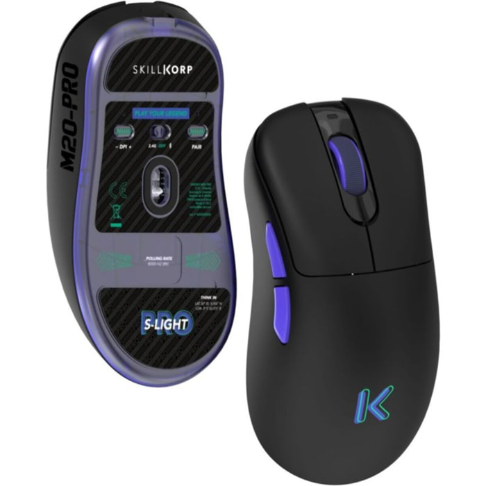 Souris Gamer Sans Fil SKILLKORP M20 Pro Noir Ultimate 8K