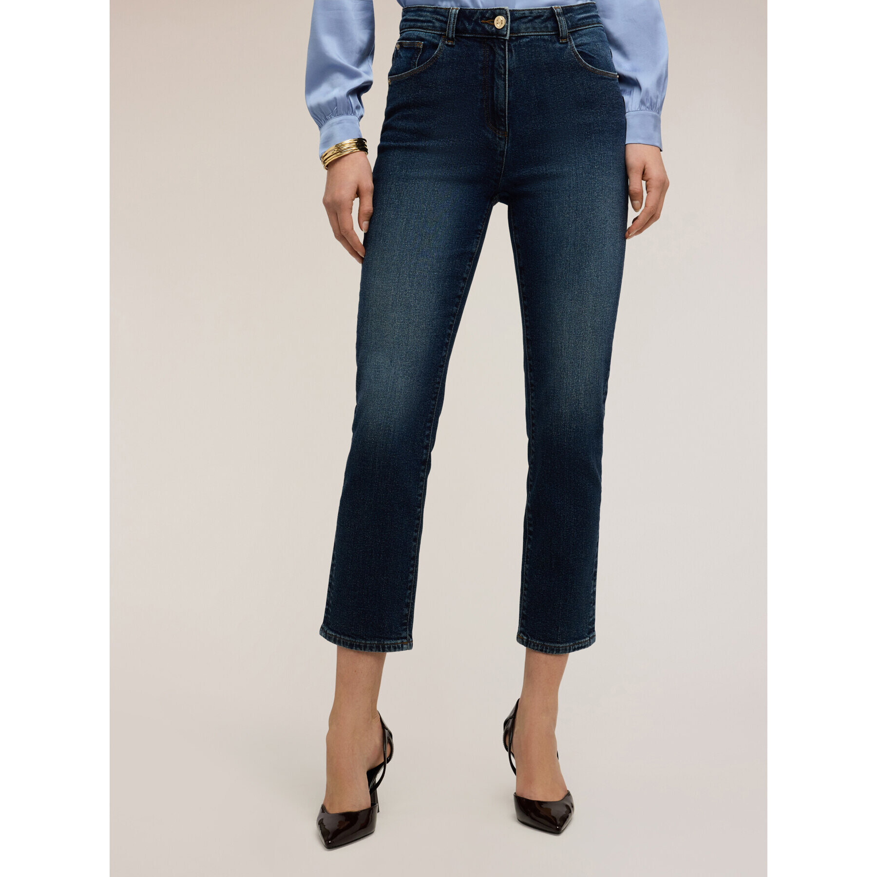 Motivi - Jeans mum fit vita alta - Blu