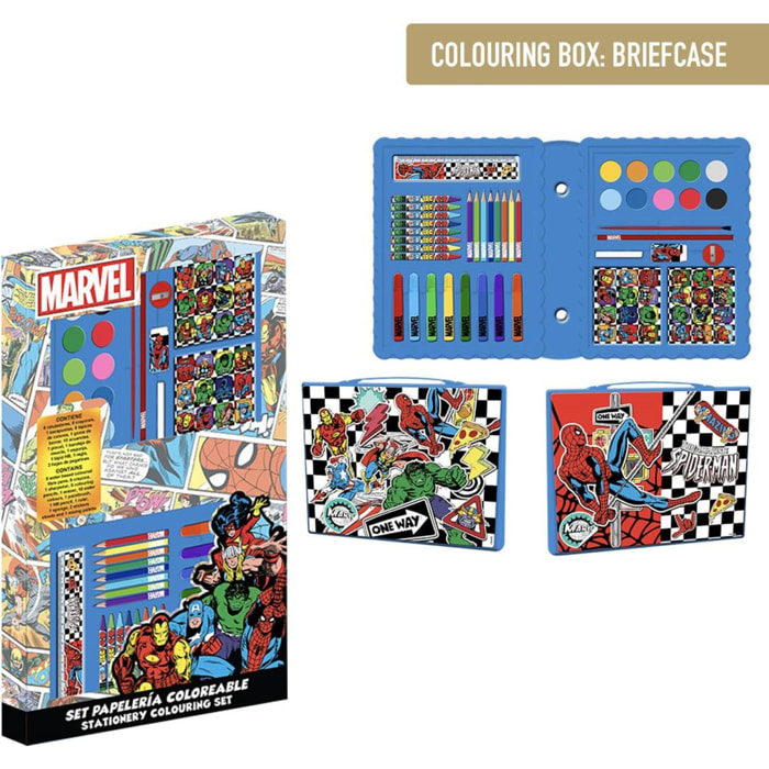 Set Papelería Coloreable Caja Avengers