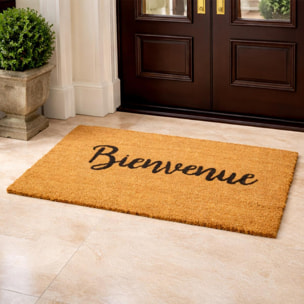 Paillasson motif texte en relief, naturel et robuste, WELCOME 1