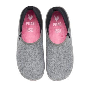 Zapatillas De Casa Lanna Dual Fit Woman Gris & Rosa