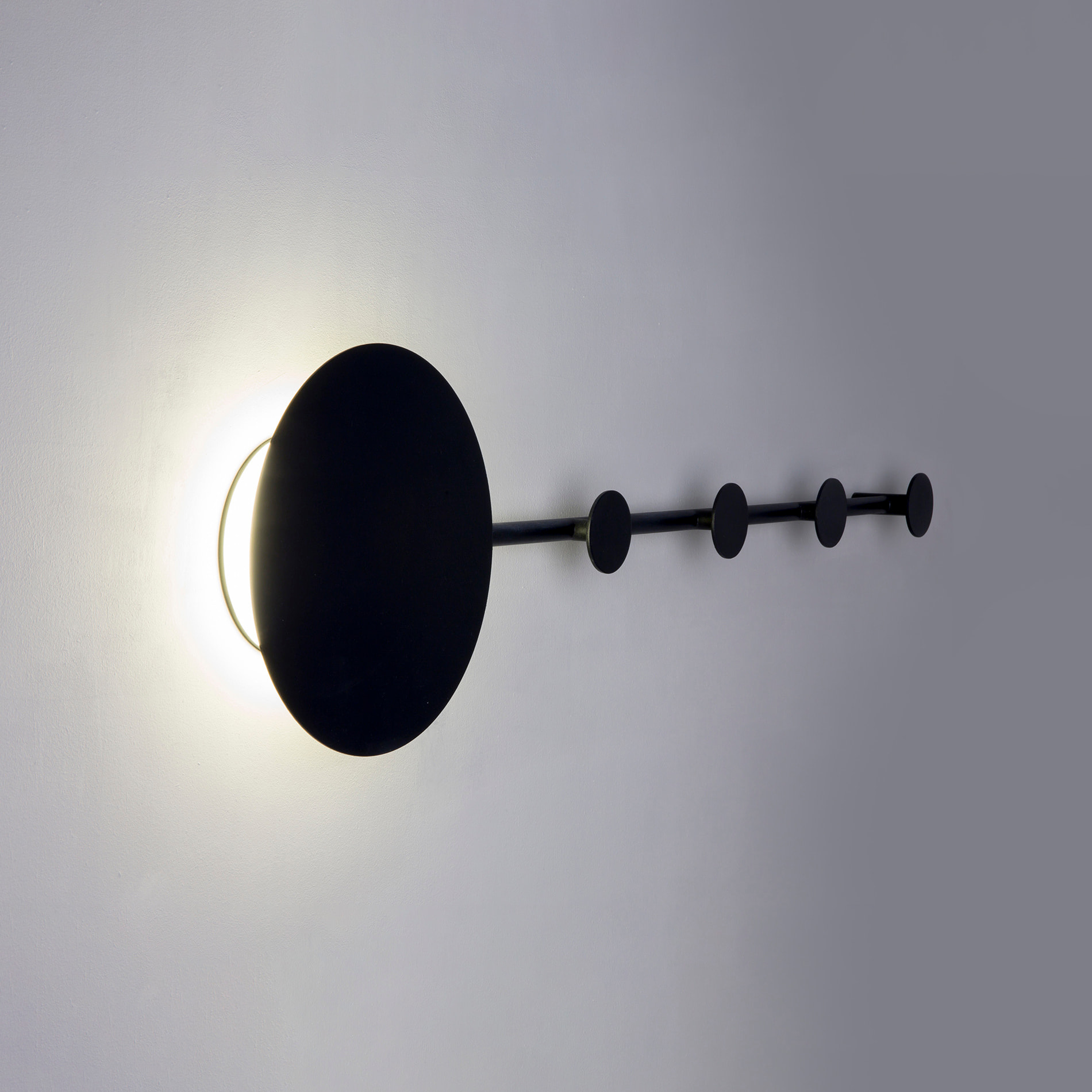 HAN Lampe applique/portemanteau noir