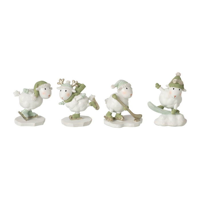 J-Line Mouton patin Pierre - blanc/vert - assortiment de 4