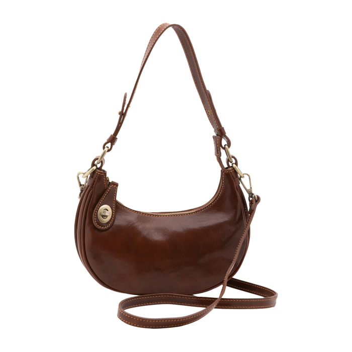 Borsa a spalla da donna - Modello False - Vera pelle - 25.0 x 18.0 x 8.0 cm