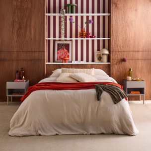 Table de chevet métal et décor bois 1 porte 1 niche (lot de 2) ASHTON