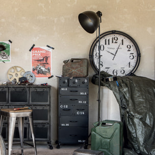 Lampadaire trépied "Basalt" noir - métal H175 cm