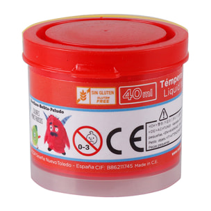 PACK 6 UDS TEMPERA 40 ml ROSSO