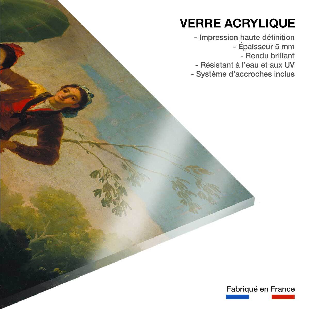 Tableau célèbre Le Parasol de Francisco José de Goya Tableau plexiglas