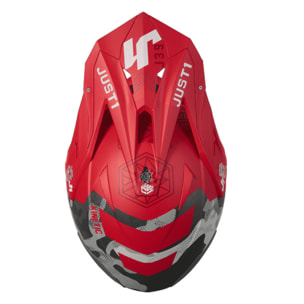CASCO OFFROAD  J39 KINETIC CAMO BLACK GREY RED (MATT) JUST1