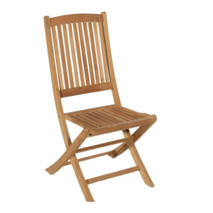 FUN - Ensemble de 2 chaises de jardin Lombock en bois Teck