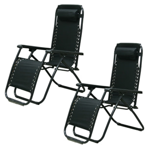 Juego de 2 sillas-tumbona gravedad 0, patas 25 mm 90*65*110cm