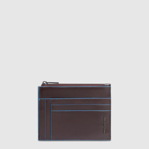 Piquadro Portacarte di credito in pelle con portamonete, schermato con protezione RFID