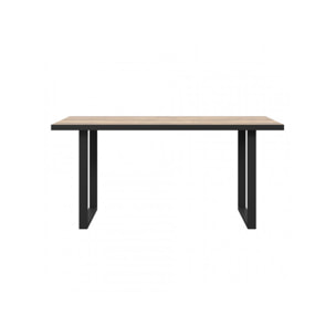 Table de repas 160 cm en bois effet chêne et noir - YAL