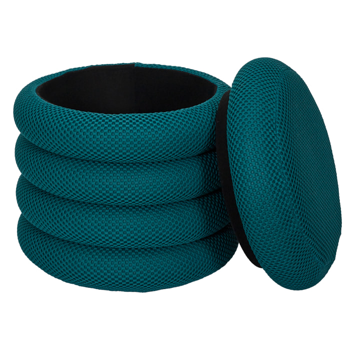 POUF RANGEMENT ATOME BLEU