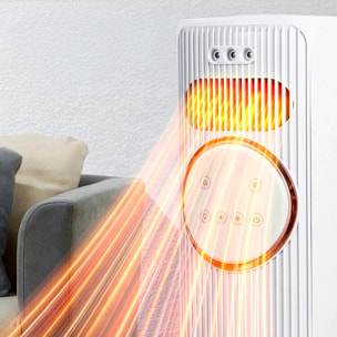 Climatizador multifunción sin aspas Q8, con calefacción y refrigeración. Con tanque de agua de 1,2L, pantalla táctil, luz esterilizadora y mando de control remoto.
