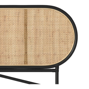 Tête de lit en rotin naturel et noir 160 cm - Navahino