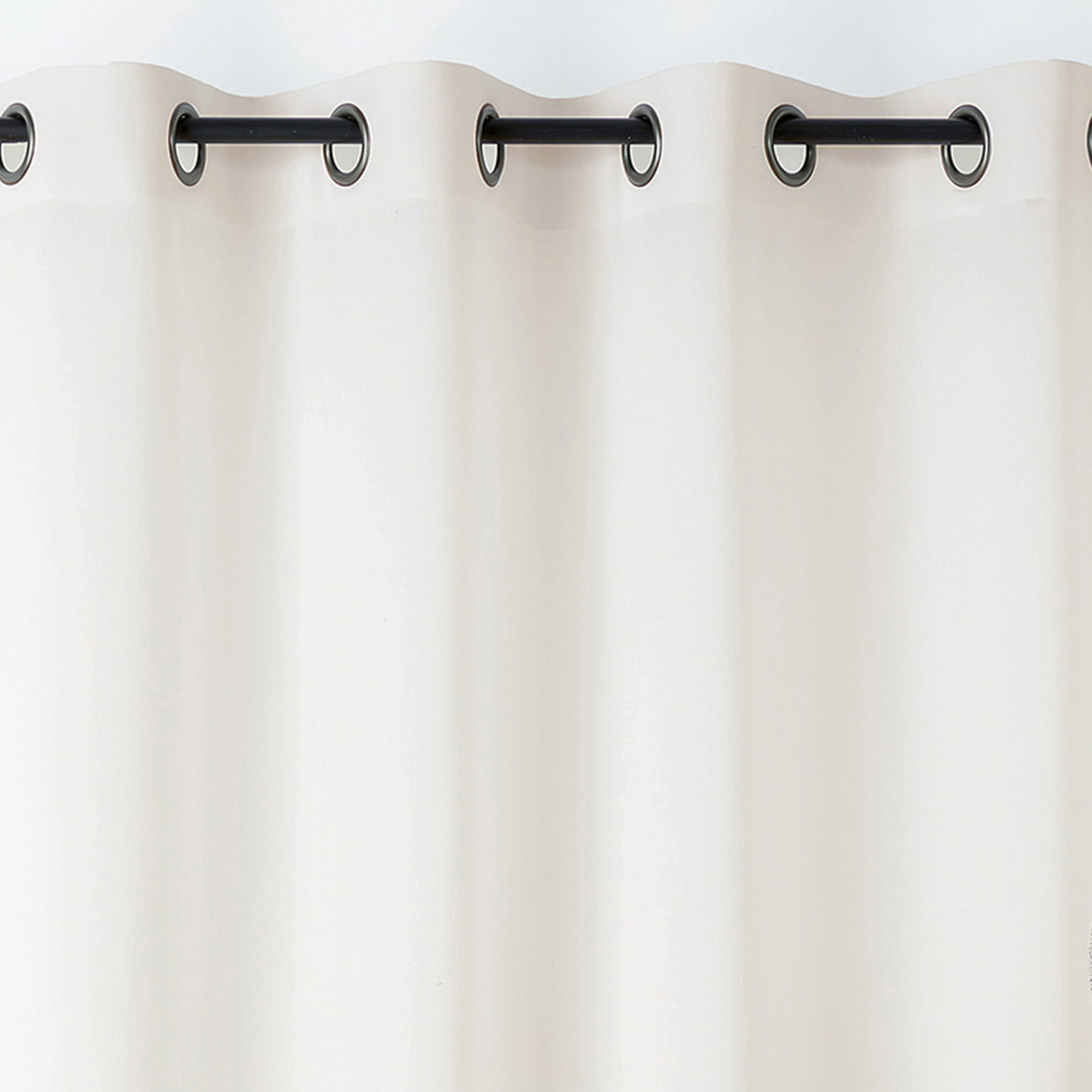 Voilage polycoton toucher doux et souple - Ecru