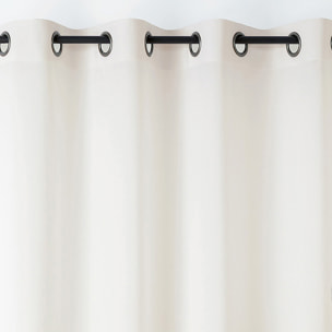 Voilage polycoton toucher doux et souple - Ecru